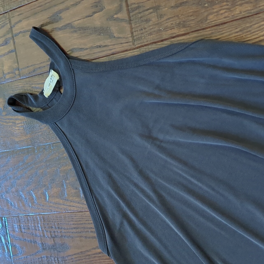 EL BLOOM I Gray A-Line Swing Flowy Sleeveless Stretch Tank Halter Top, S